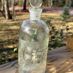 Vintage Clear Glass Bottle with Stopper